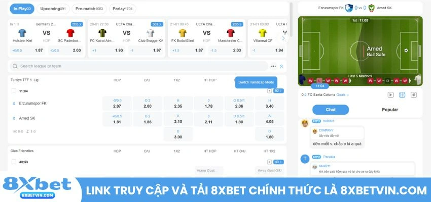 Link truy cập và tải 8XBET chính thức là 8xbetvin.com